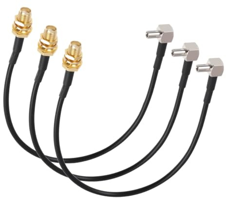 3x TS9 hane till SMA-hona antennadapterkabel, 20 cm RG174, rät vinkel, för Netgear, Huawei, ZTE 4G LTE 4G-router, 3G 4G 5G mobil internetsignalförstärkare