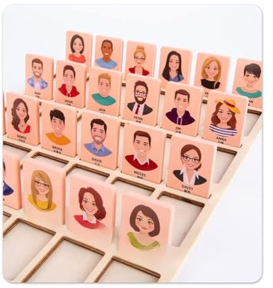 Generic Klassiskt Förälder-barn Gissningsspel Set Pedagogisk Träleksak för Inomhusfamiljens Fritid