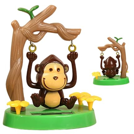 Ameble Jouets d'animaux dansants solaires Mignons, Figurines solaires de Tableau de Bord oscillant pour décorations Voiture, Ornements Bureau, Danseur Singe