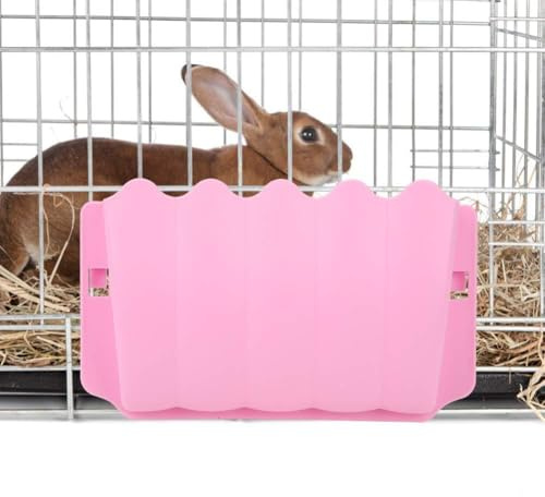 ZDETGU Snygg och Funktionell Gräsmatare i Plast för små Husdjur - Perfekt för Kaniner och Andra Smådjur (Rosa)