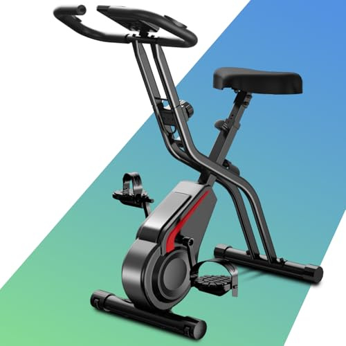 UMAY velo d appartement pliable, 5-en-1 velo appartement pliable, | équipé d'une résistance silencieuse à 16 niveaux,avec surveillance de la fréquence cardiaque et écran LCD
