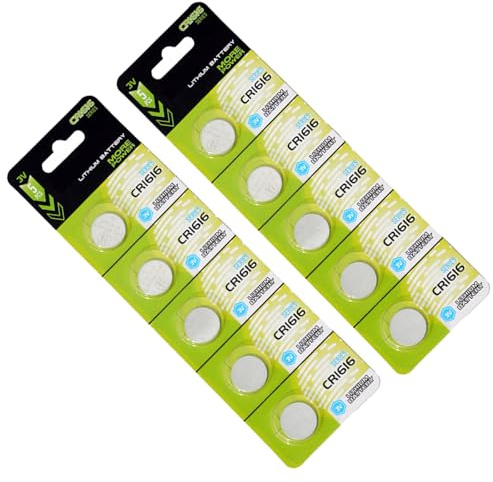 XAGMODSHN CR1620 / CR1632 / CR1616 - Pilas de botón de litio de 3 V, fiabilidad, fuentes de energía, batería CR1632 para electrónica de coche
