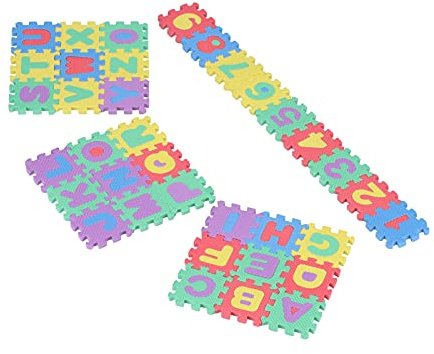 HUSHUI Tapis de Puzzle à Emboîtement de 36 Pièces pour Enfants, Expérience de Jeu éducatif dans des Couleurs Vives et Un Matériau Sûr