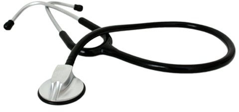 High Quality Stethoskop Premium mit GRAVUR Doppelkopfstethoskop (Schwarz)