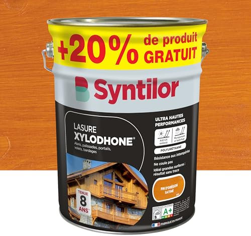 Syntilor - Lasure Xylodhone® Ultra Hautes Performances 8 Ans Pin d'Orégon Satiné 5L+20%