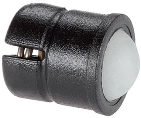 HALDER Spring Pressure Piece, Smooth Design, with Collar and Ball, self-Clamping, Sleeve and Ball Made of thermoplastic | d1=6 mm | 22080.0806