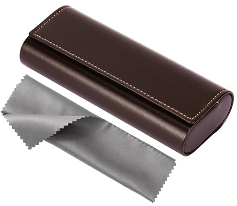 Vemiss Hard Shell Eyeglass Cases, Lightweight Portable Glasses Case for Women Men (Z-brown)