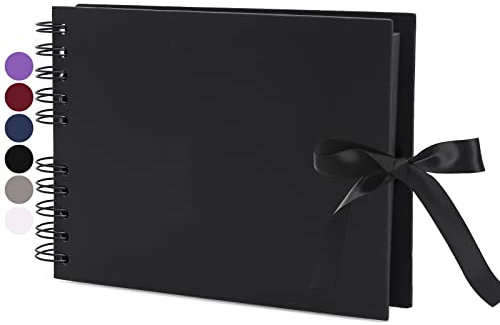 Vienrose Album Fotografico Fai da Te Spirale Scrapbooking Albums 40 Pagine Nero con Spirale 24x17 cm Regali per Nozze Battesimi Ricordi di Famiglia Regalo Compleanno Natale San Valentino, Nero