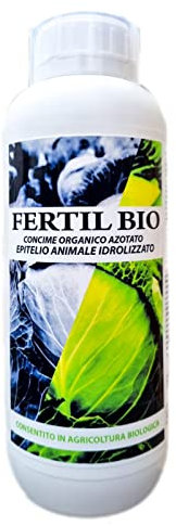 Fertil Bio bioA.L.T Fertilizzante Naturale Organico Liquido Epitelio Idrolizzato Fluido Biostimolante Concime Organico Azotato per Trapianto Fioritura Allegazione Ingrossamento Frutti 1 Litro