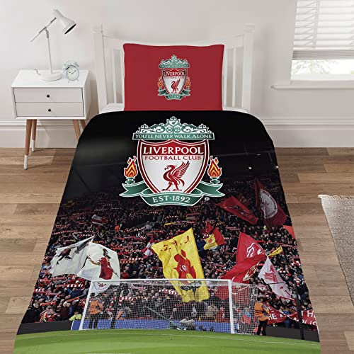 dreamtex Liverpool FC Official The Kop Reversible Duvet Set Single and Double (Single)