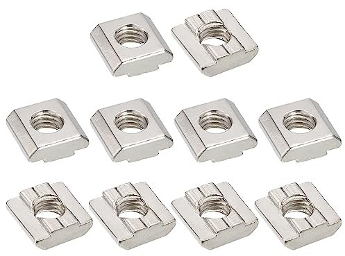 sourcing map T Nuts, 30pcs - Nickel Plated Carbon Steel T Slot Bolts, 3030 Series M8 Hammer Head Fastener, Sliding T Nuts for Aluminum Extrusion Profile (Silver)