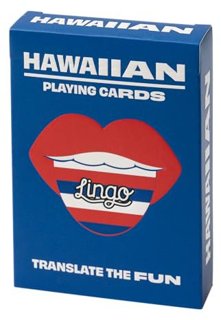 Lingo Hawaiianische Spielkarten, Reise-Lernkarten, Hawaii-Slang-Vokabeln auf lustige und einfache Weise lernen, 52 wichtige Übersetzungen