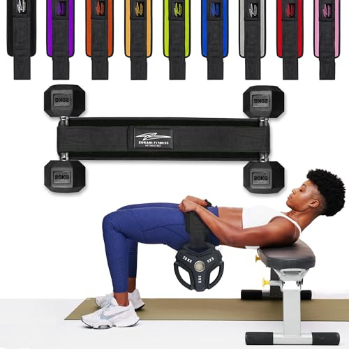 Zokani Fitness Unisex Neopren kraftigt höftdragbälte – svart, justerbar med halkfria kuddar, perfekt för hemträning
