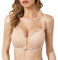 FallSweet Front Fastening Bras for Women Non Wired Comfort Lace Bra Full Coverage Beige