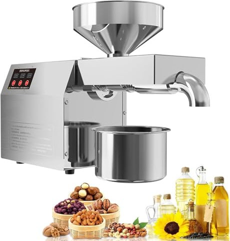 Commercial Automatic Oil Press Machine,Industrial Oil pressing machine, Cold Hot Press Food Grade All Stainless Steel High Oil Extractor,for Peanut Sesame Canola Coconut Soybean,110V