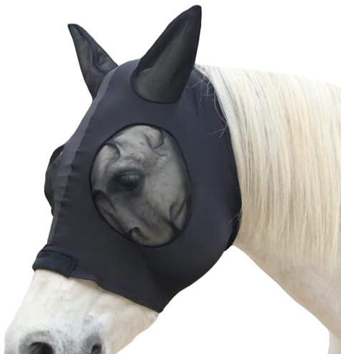 Gallopoff Maschera Antimosche Cavallo, Maschera per Mosche con Protezione per le Orecchie, Comode e Traspiranti, Anti-UV