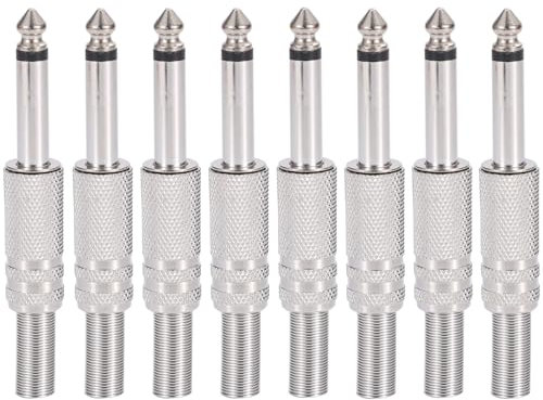 Greluma 8 pz spina mono audio TS da 1/4 connettore jack a saldare maschio da 6,35mm per cavi per altoparlanti/chitarra/microfono