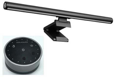 Douxlife LED Computer Monitor Light Bar Screenbar mit Touch Control und Fernbedienung, USB aufladen Büro bildschirm lampe, Stufenlos Dimmbare Helligkeit & Farbtemperatur Augenschutz für PC Schwarz