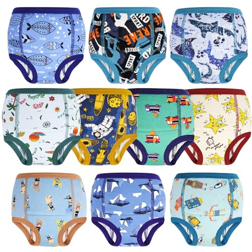 MOEMOE BABY Töpfchen Trainingshose 10 Stück Baby Trainingshosen Töpfchen Unterwäsche Kinder für Jungen 4 Jahre