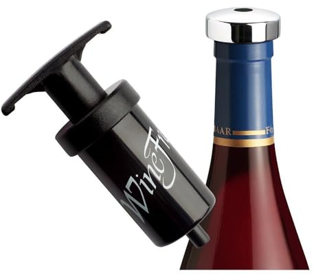 Wine Fresh de Luxe II – Ädel vinflaskförslutning inkl. vakuumpump | förkromad mässing