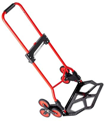 LMMIAMZ Folding Hand Truck Trolley Multi-Purpose Sack Barrow Cart Folding Hand Truck Trolley with 80KG Capacity, Foldable Multi-Purpose Sack Barrow Compact and Lightweight red