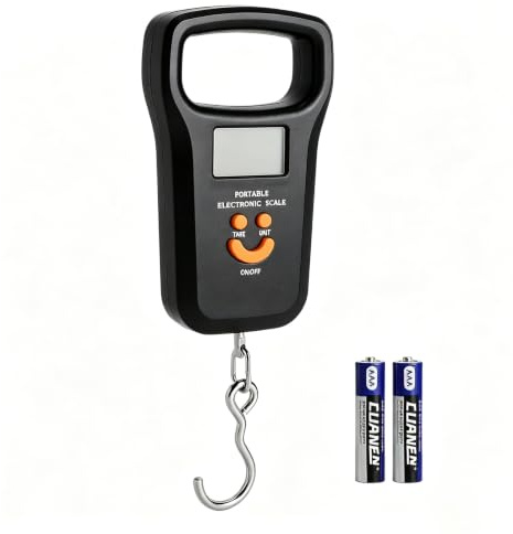Pèse-bagage numérique 50 kg avec crochet - Affichage LCD précis - Balance numérique portable pour voyage, balance à poissons électronique pour colis, valises, pêche
