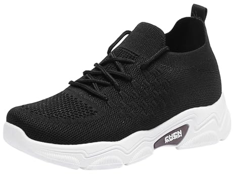 Damskor, sommar, lätta fritidsskor, Chunky sneakers, dam, svart | Träningsskor för kvinnor, gym, lätta, luftiga, stretchiga slip-skor, mjuka sulor, skor, sneakers, damer, läder, vita