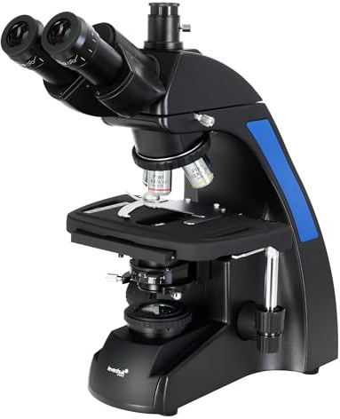 Levenhuk 870T Biological Trinocular Microscope with Plan Achromatic Objectives, Blue Filter and Wide Field Eyepieces