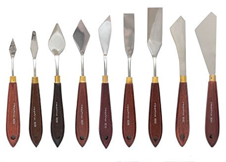 Malmesser Malspachtel Set Malspachtelset Künstler Spachtel für Acrylfarben Ölfarben Acryl Öl, 9 Stück