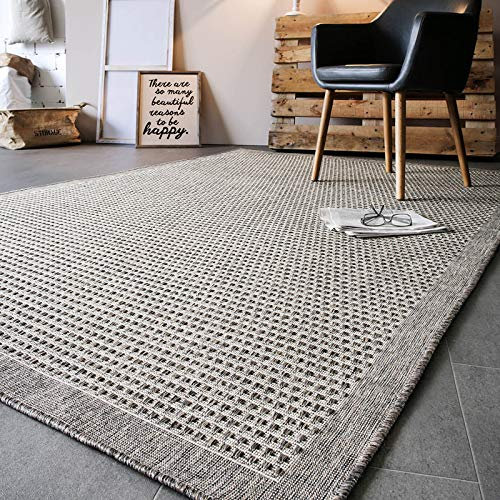 andiamo In- und Outdoor Teppich wetterfest Savannah - Wohnzimmerteppich im schlichten Design auch einsetzbar als Küchenteppich, Balkonteppich oder Schlafzimmerteppich, 200 x 285 cm Hellbraun