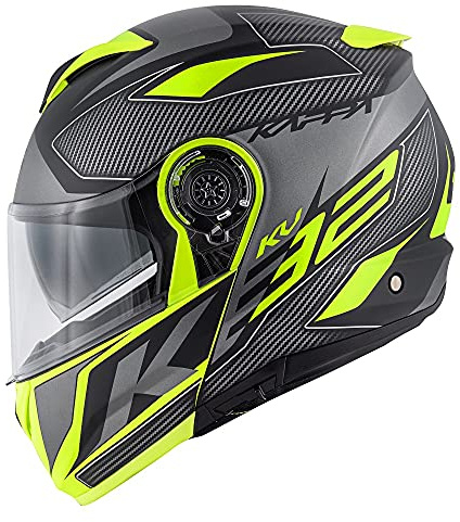 CASCO MOTO MODULARE APRIBILE P/J KAPPA KV32 ORLANDO MIXER NERO GIALLO FLUO OPACO TG L