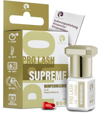 Wimpernkleber Wimpanista Wimpanista Pro Lash Supreme mit einer Wimpern-Haltbarkeit bis zu 7 Wochen! 5ml.