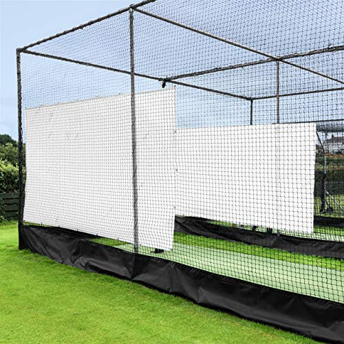 FORTRESS Cricket Net Sight Screen - White, Green & Black | Cricket Screen Netting | Batting & Bowling Cricket Cage Netting | Cricket Cage Batting Canvas Screen - Cricket Set (59ft x 6ft, Dark Green)