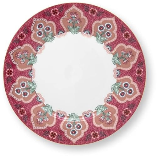 Pip Studio Flower Festival Frühstückst. Deco Dark pink 21 cm