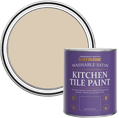 Rust-Oleum Beige water resistant Kitchen Tile Paint in Satin Finish - Warm Clay 750ml