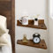 SUMGAR Nachttisch Holz, Wandregal Klein Braun, Bettablage Nachtschrank Nachtschrank für Schlafzimmer Wohnzimmer Dachstube, Wandboard Schwebend Organizer Hängeregal Getränkehalter, 2er Set