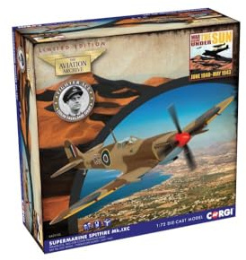 Corgi AA29102 Supermarine Spitfire MkIXc, GC Colin Gray, Operation Husky July 1943 Model Airplane - Diecast Planes & Aircraft Models for Adults, Die Cast Plane, Toy Airplanes