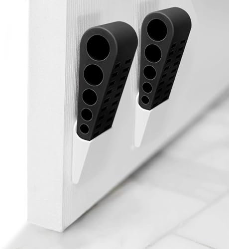 2 Stück Türstopper Keil Gummi, Rutschfest Bodentürstopper Schwarz für Alle Oberflächen, Innen- und Außenbereich, Häuser, Schulen