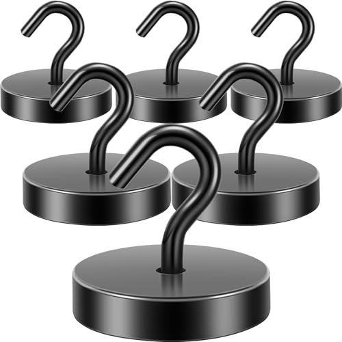 Neosmuk Magnethaken Schwarz,40kg Magnet Haken Extra Stark für Spind Organizer,Neodym Magnete,Haken Magnetisch Sehr Stark für Werkstatteinrichtung,Heckzelt,Grill,Kleiderhaken