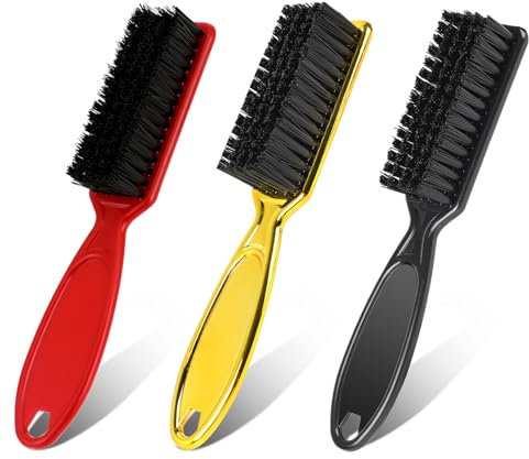 3 cepillos de limpieza de peluquería, cepillo de uñas, cepillo de nailon, cepillo de barba, cuchillas de barbero, cepillo de limpieza, herramienta para cortapelos