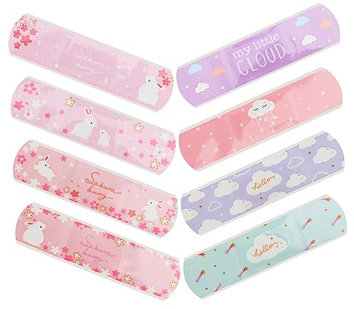 BCOATH 40piezas Cajas Tiras Para Emergencias Vendajes Impermeables y Transpirables Diseño De y Conejitos Para Familiar Aire