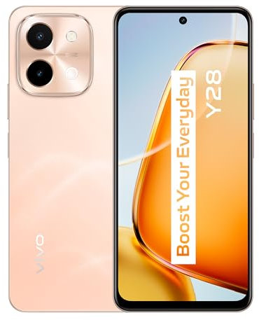 VIVO Y28 Smartphone Ohne Vertrag, 8G + 256G RAM, 6,68 90 Hz LCD Display, 50MP Hauptkamera, 5200mAh Akku, 44W FlashCharge, Zwei Lautsprecher Mit 300% Lautstärke