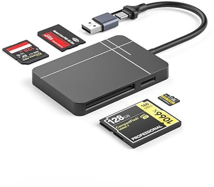 4.0 SD Card Reader, 5Gbps USB 3.0 USB C to SD TF MS CF Memory Card Adapter 4 in 1, UHS-II High Speed 4 Slots Micro SD SDHC SDXC MMC for iPhone MacBook Laptop PC Android Windows macOS Linux Chrome