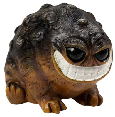 Daoofukeji Weird Ugly Funny Obese Toad Statue, Resin Weird Frog Monster Outdoor Garden Yard Patio Decor Quirky Outdoor Decorative Statue Novelty Home Office Sculpture Unique Gift