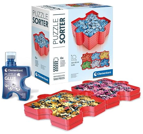 Clementoni Lim för flytande pussel 200 ml och arrangör pussel 6 stycken, 83214
