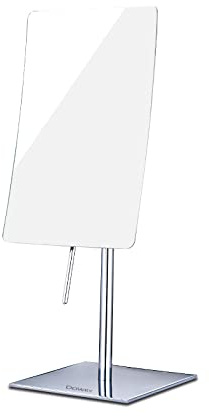 DOWRY 5X Tabletop Magnifying Makeup Mirror Adjustable Rectangular Vanity Mirror for Bedroom 304 Stainless Steel Gifts for Women Wife Mom Teengirls Polished Chrome
