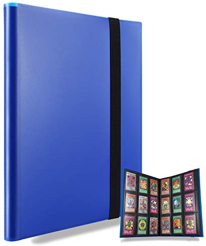 MUROAD 360 Pockets Trading Card Binder Album, Side Loading PP Pockets, Standard Size Cards Protector, compatible with Yugioh Pokemon Card Holder(Blue)