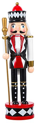 TENDYCOCO Großer Weihnachtlicher Nussknacker aus Holz Traditioneller Nussknacker Weihnachtsdekoration Weihnachtsschmuck (30 X 7 cm). 5X7. 5Cm