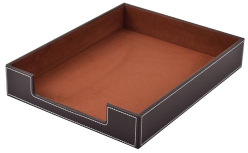 Briefablage aus Leder, Bürobedarf, Schreibtisch-Organizer für Briefpapierakten, Zeitschriften, Schmuck, Kosmetik, luxuriöser Briefhalter und Mehrzweck-Aufbewahrungsbox, stapelbar, für Büro,