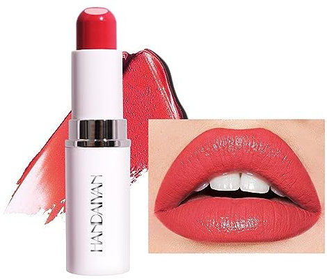 Bálsamo Labial 2 EN 1 Bálsamo Labial Mate Nutritivo un Brillo de Labios Barra de Labios Hidratante Sándwich Bálsamo Labial Crayón de Cobertura Total (05#)